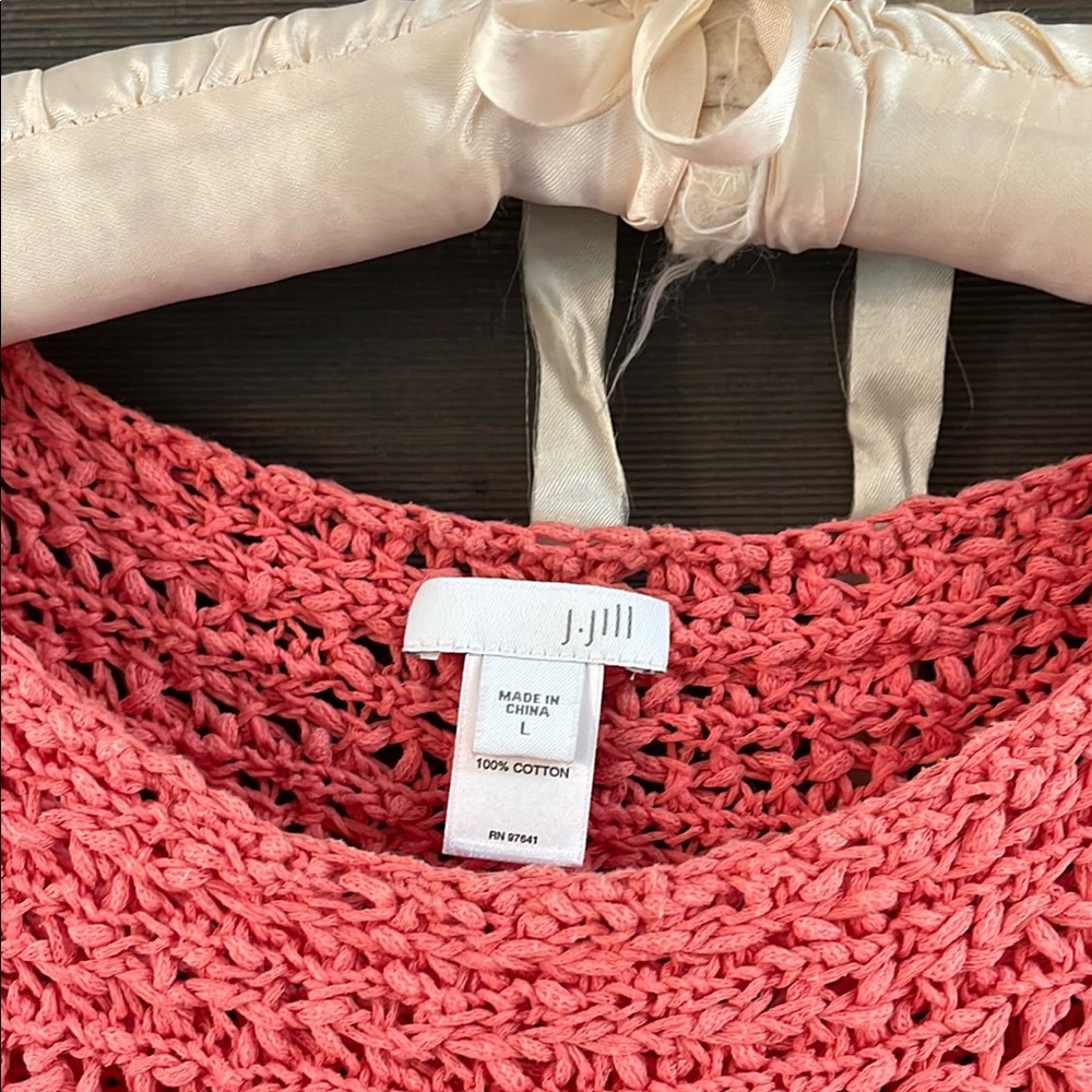 J. Jill Pink Crew Neck Sweater with Textured Knit - Picture 3 of 4